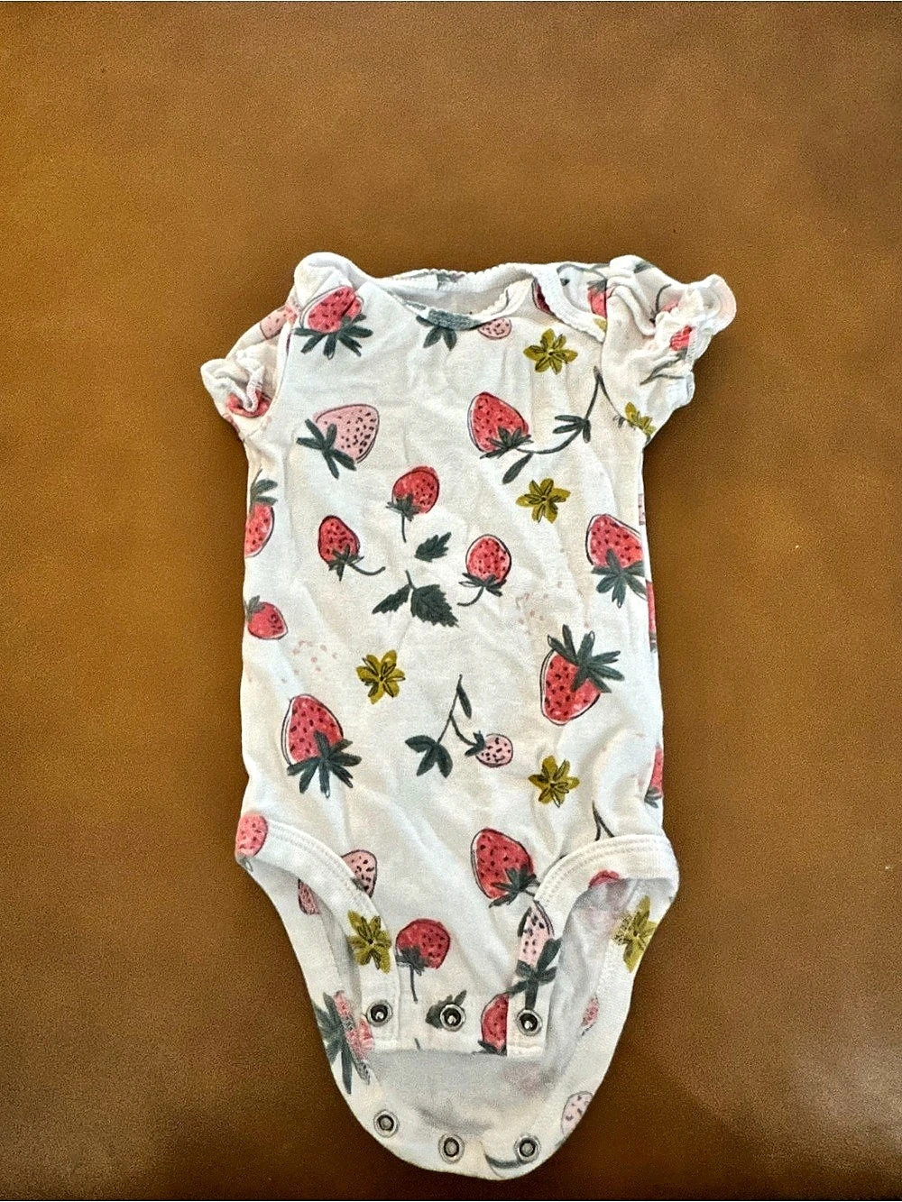 Carter's Strawberry Print Baby Bodysuit Size 3M
